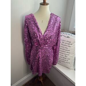 Sage and Paige Champagne Moments Mini Dress Fuchsia Pink